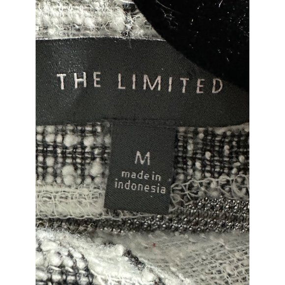 The Limited size M gray plaid back zip textured fabric mock neck long sleeve top - Picture 5 of 10